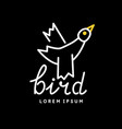 minimalistic and stylish bird emblem modern vector image vector image