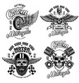 set of racer emblem templates with motorcycle vector image vector image