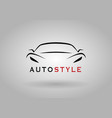 sports car front logo template vector image vector image