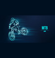 abstract silhouette of a mtb rider man is doing vector image vector image