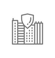 safe city town with shield secure line icon vector image