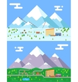 spring summer winter seasons mountain village vector image