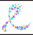 autism awareness ribbon made of puzzle pieces icon vector image