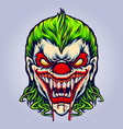 evil angry joker blood vampire vector image