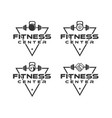 fitness center logo designs with triangle vector image