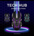 banner design of tech hub gaming solutions vector image