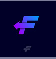 f monogram arrow logistic delivery shipping logo vector image vector image