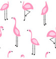 hand drawing flamingo seamless pattern vector image