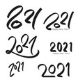 black number 2021 happy new year vector image