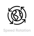 speed globe rotation flat icon editable line vector image vector image