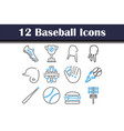 baseball icon set vector image