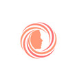 circular logo with a face inside the ring vector image vector image