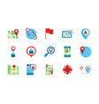 gps map and navigation icons collection vector image vector image