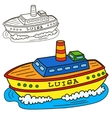 motor ship coloring book page vector image vector image