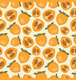 seamless background with peaches on a white vector image vector image