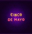 cinco de mayo neon text vector image vector image