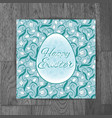 easter greeting card with white tulips on wooden vector image