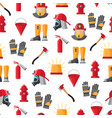 firefighter icons seamless pattern vector image