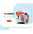 hairstyle website landing page design vector image vector image