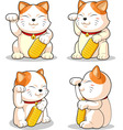 lucky cat makeni neko from several positions vector image