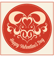 vintage greeting card for valentines day holiday vector image