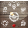 white wine emblems vector image vector image