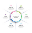 infographics circle timeline with 6 number data vector image