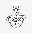 easter egg card happy linear egg on white vector image vector image