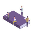 read books concept young stylish male and female vector image