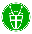 shield and swords button vector image