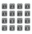 october flat calendar icons with long shadow set 1 vector image