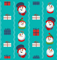 cute snowman hand drawn seamless pattern vector image vector image