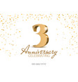 anniversary 3 red 3d numbers vector image