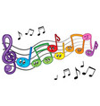 cartoon music notes theme image 2 vector image