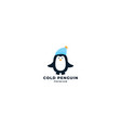 penguin with warm hat cute cartoon logo icon vector image