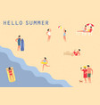 people at sea or ocean beach swimming sunbathing vector image vector image