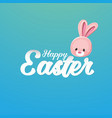 happy easter greeting card with rabbit vector image