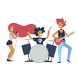 musical band rock genre of songs people playing vector image vector image