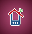 paper phone house over pink vector image vector image