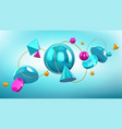 holographic background with geometric shapes vector image
