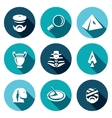 set of egypt icons archaeology search vector image vector image