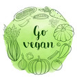 vegetables on a green watercolor background vector image vector image