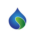 blue and green futuristic water drop logo vector image
