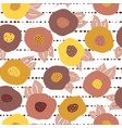fall doodle flowers seamless repeat pattern vector image