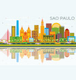 sao paulo skyline with gray buildings blue sky vector image