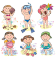 summer beach kids vector image vector image