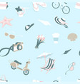summer beach tropical party icons seamless travel vector image vector image