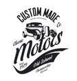 vintage custom hot rod motors tee-shirt log vector image