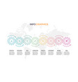 business infographics timeline with 8 steps vector image vector image