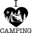 camping on white background vector image vector image